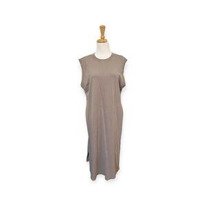MM Lafleur The Lou Dress Size XXL Taupe Brown Midi Tank Dress